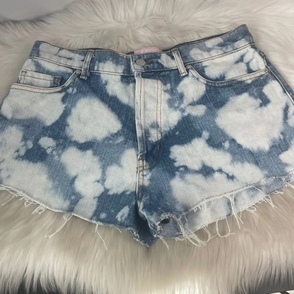 Revice Bleach‎ Denim Cutoff High Waist Shorts Sz 29